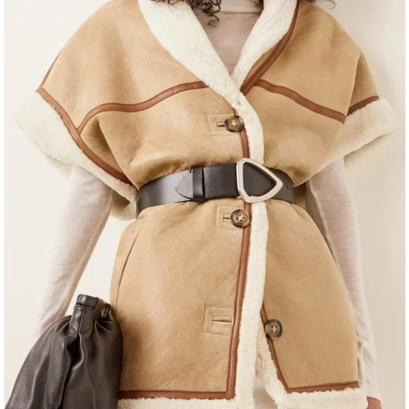 Isabel Marant Étoile Adelia Oversized Shearling Vest *NEW*